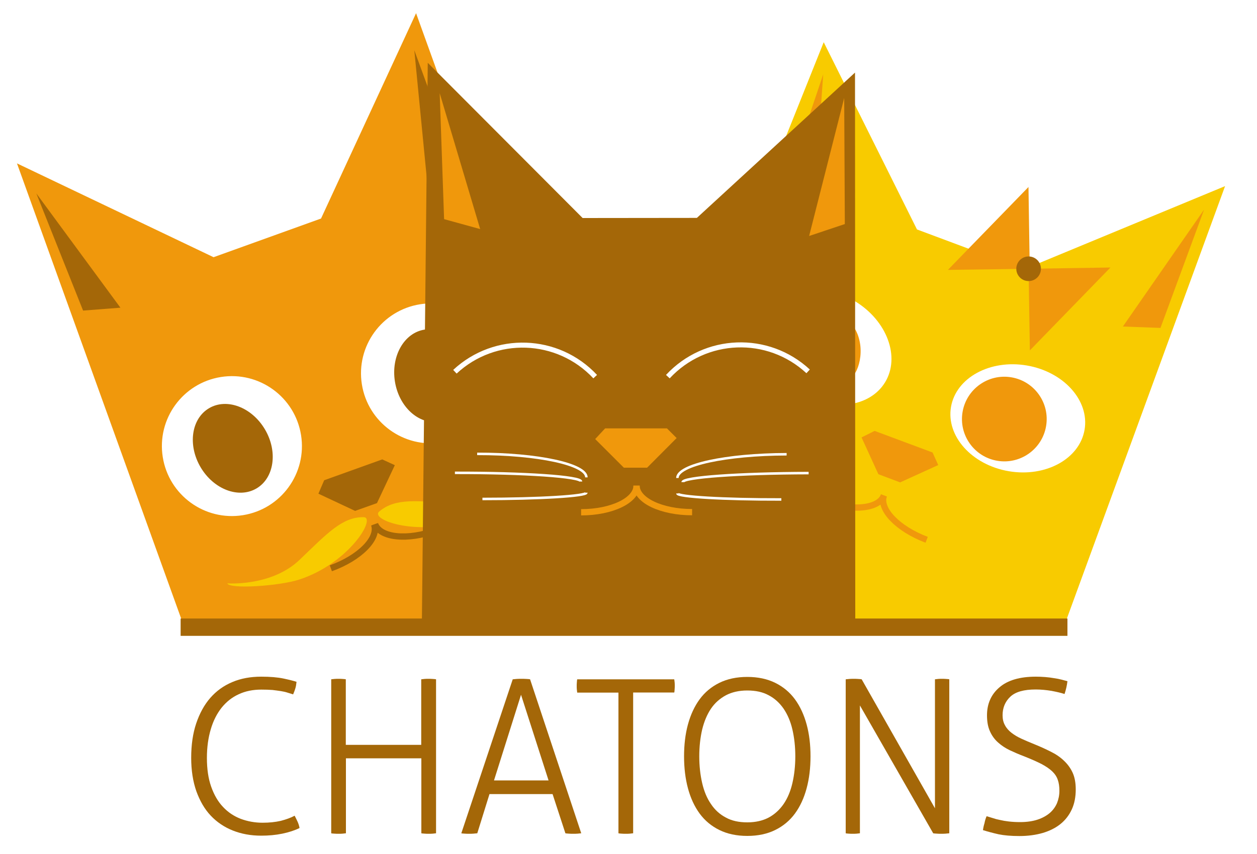 Logo des chatons représentant 3 tête chats en jaune